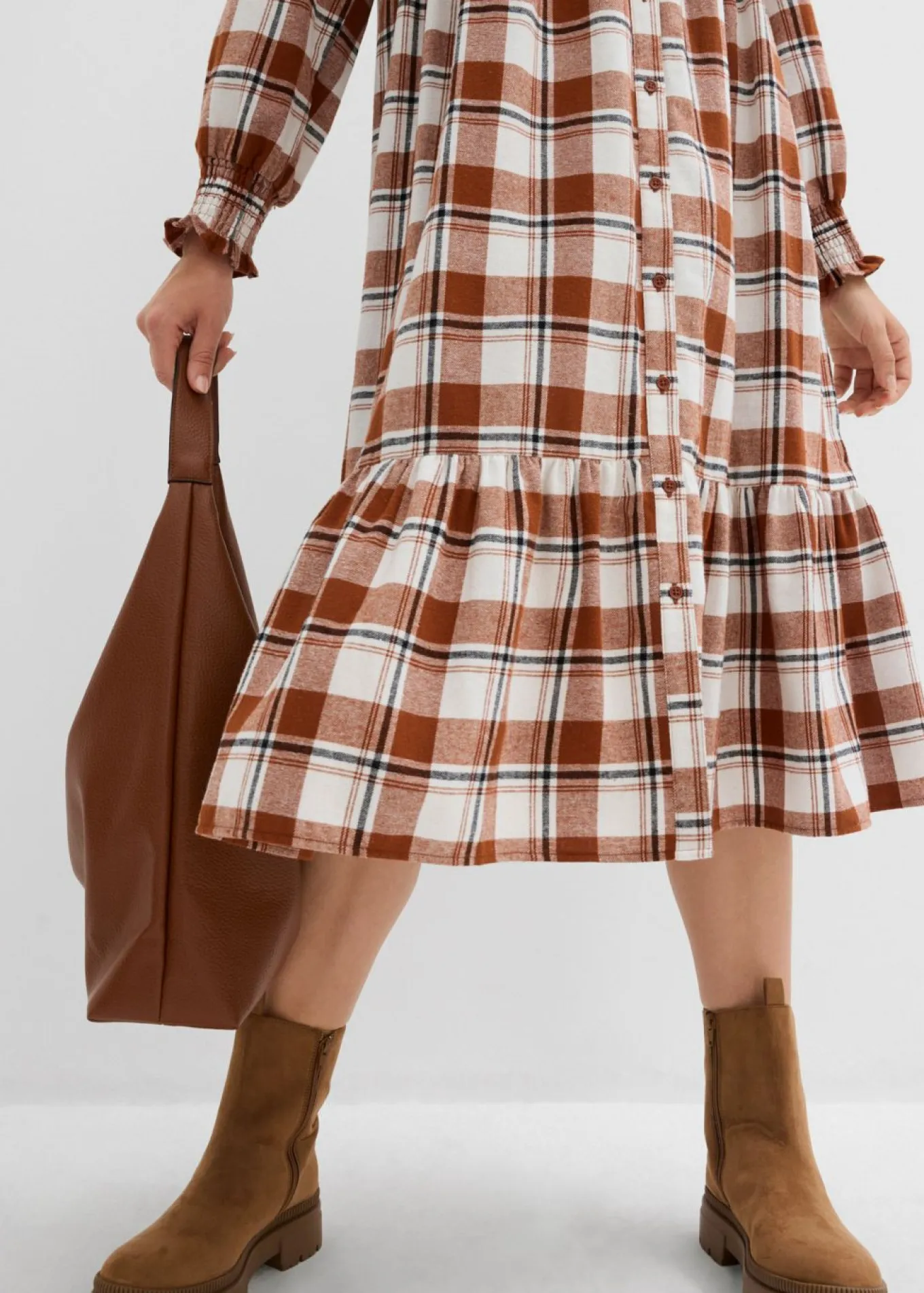 Vestido midi de franela