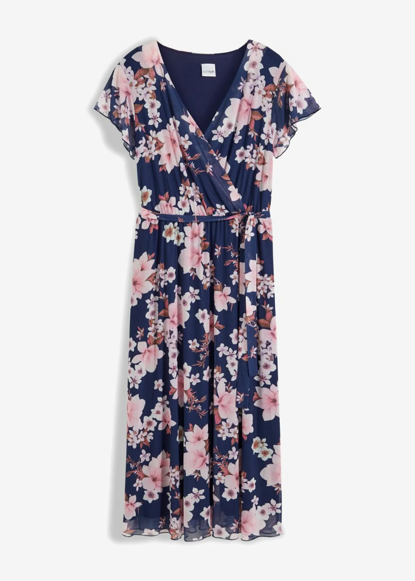 Vestido midi de malla estampado