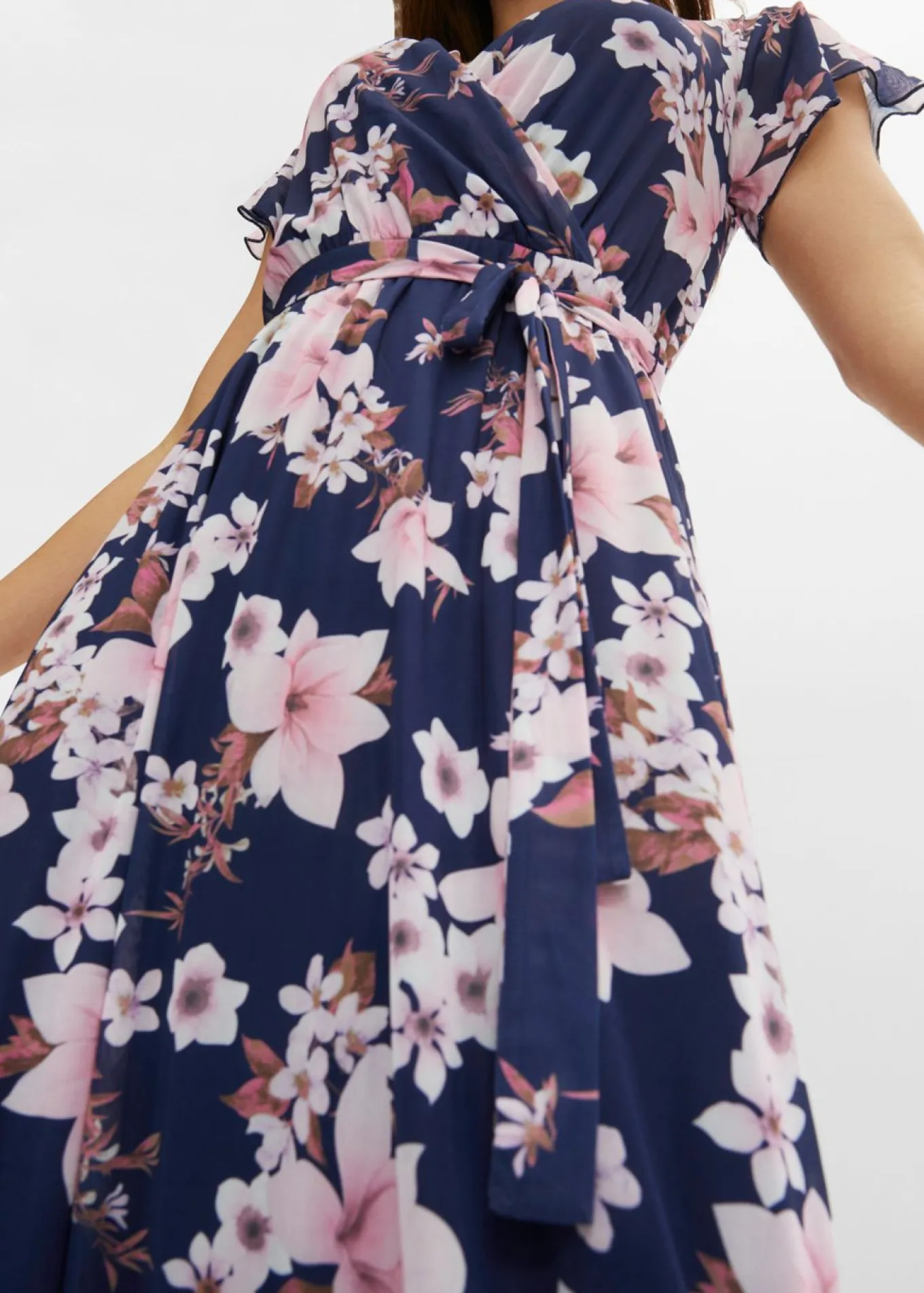 Vestido midi de malla estampado