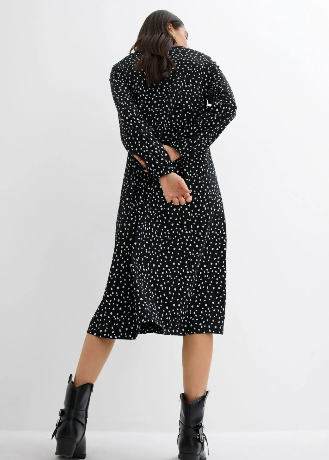 Vestido midi de punto de algodón