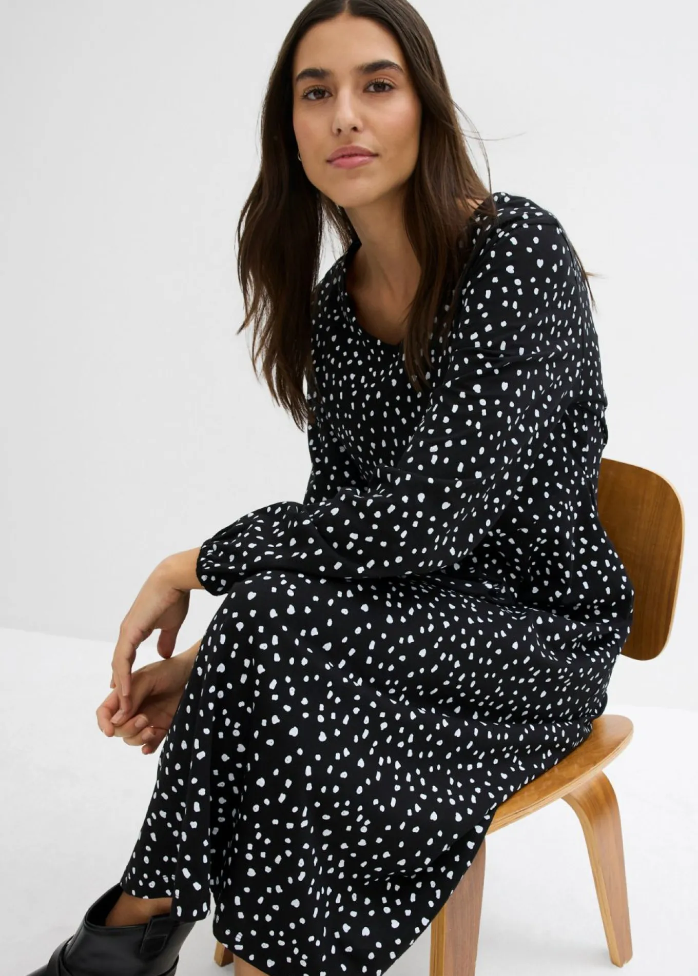 Vestido midi de punto de algodón
