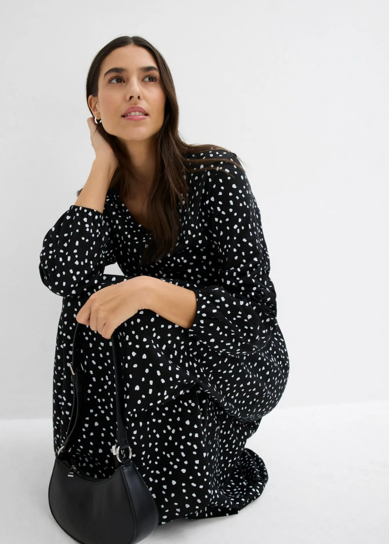 Vestido midi de punto de algodón
