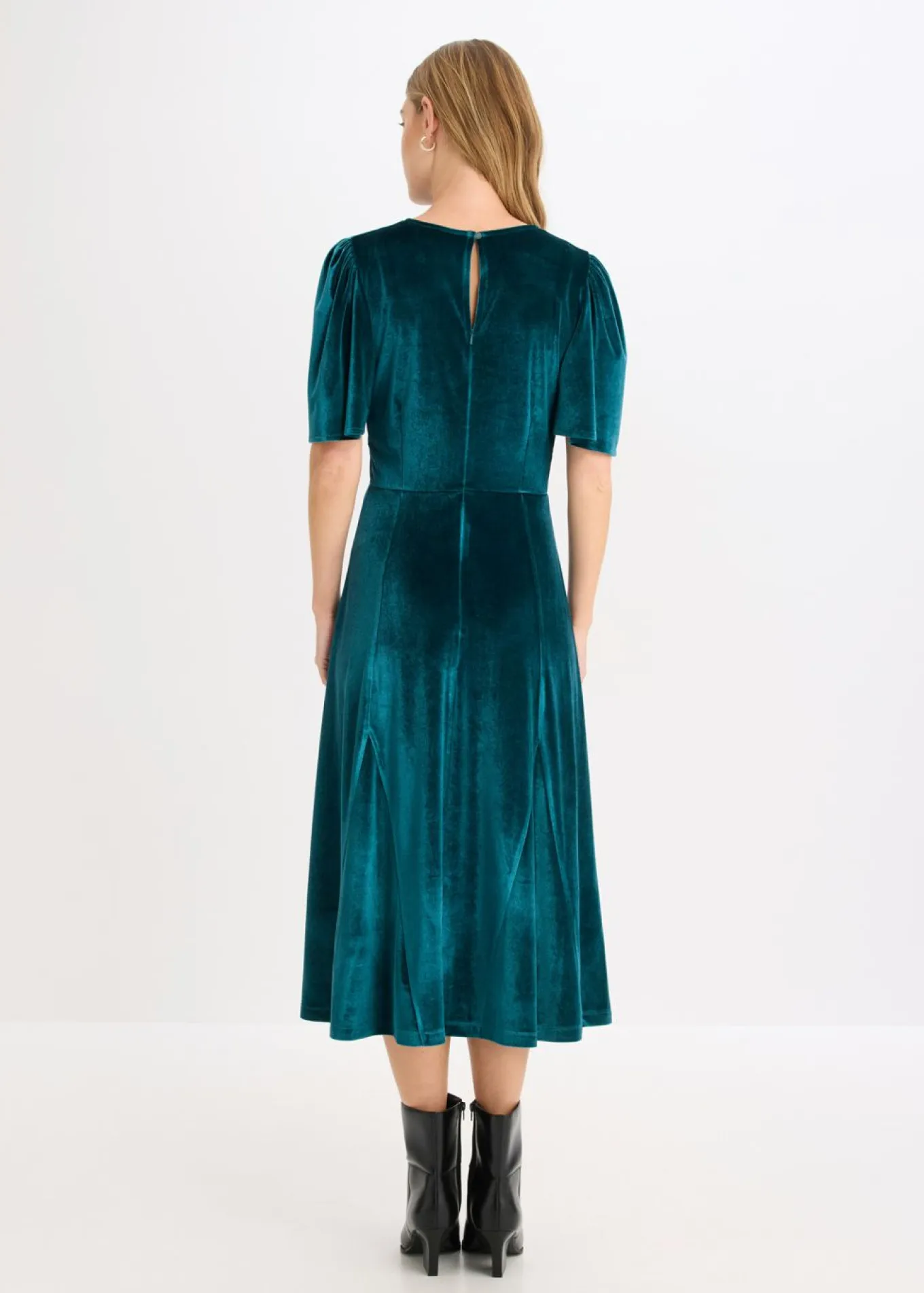 Vestido midi de terciopelo suave