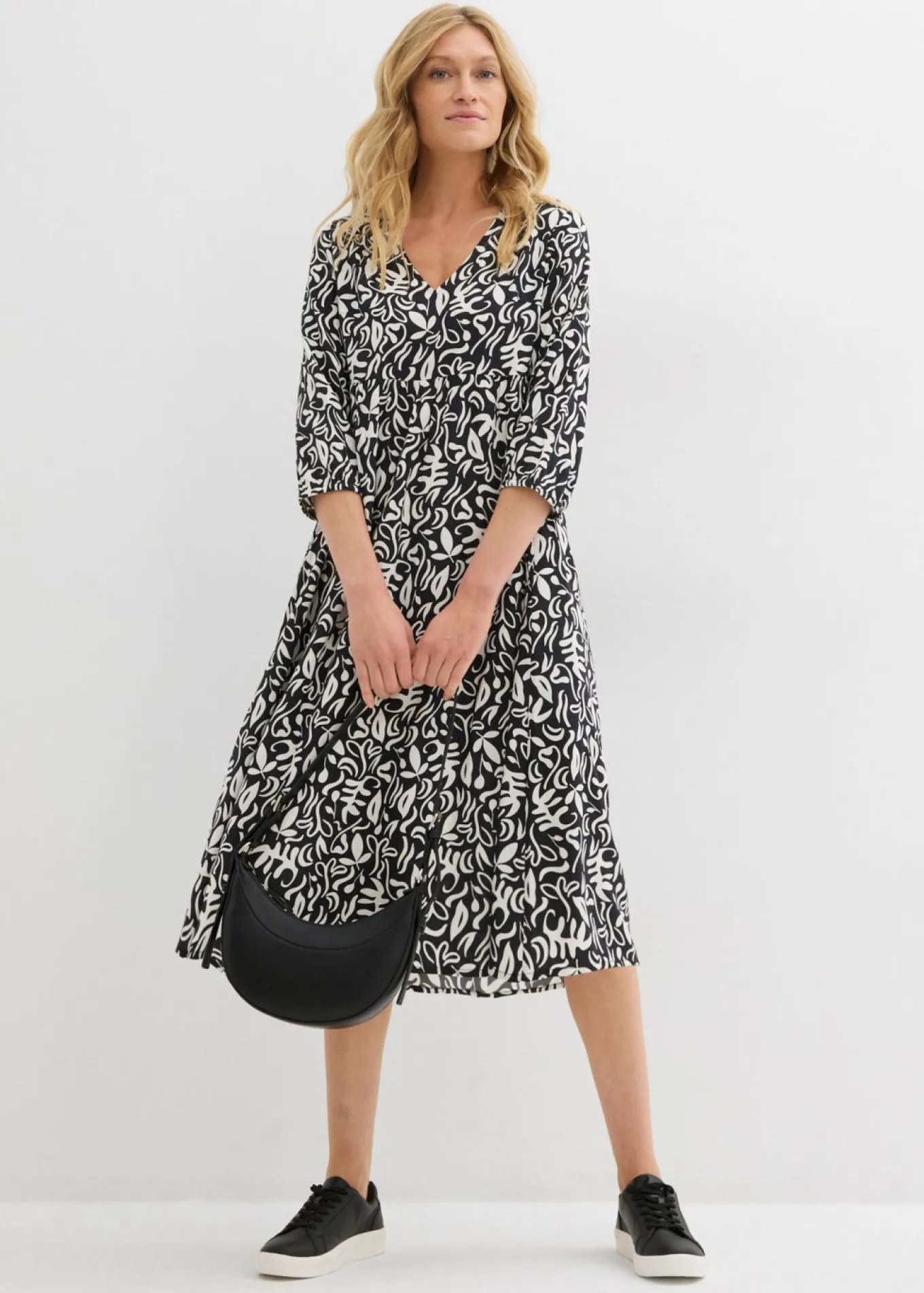 Vestido midi de viscosa fluida