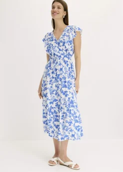Vestido midi de viscosa fluida