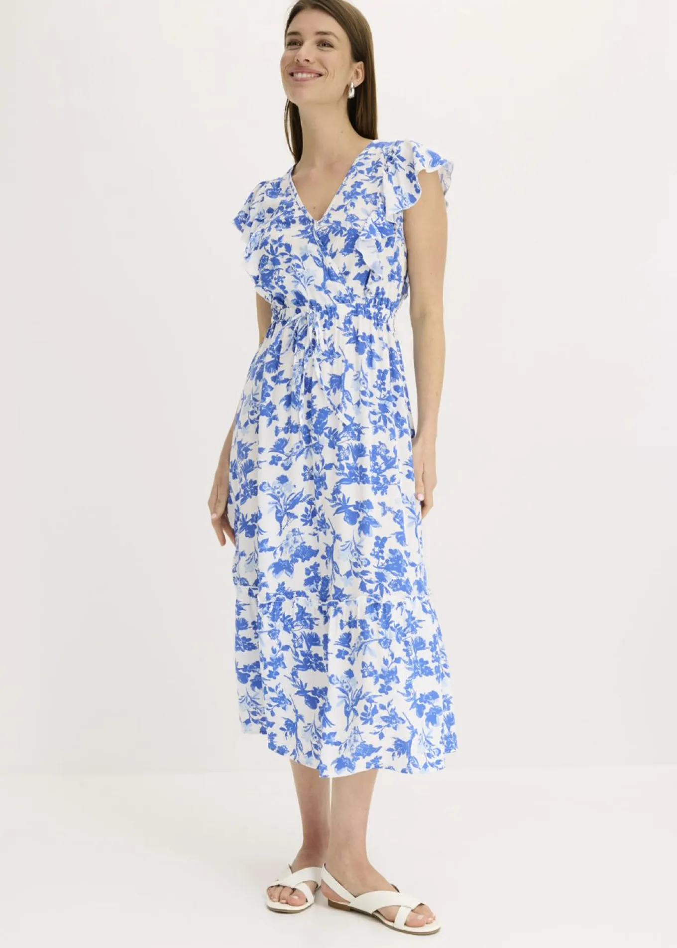 Vestido midi de viscosa fluida