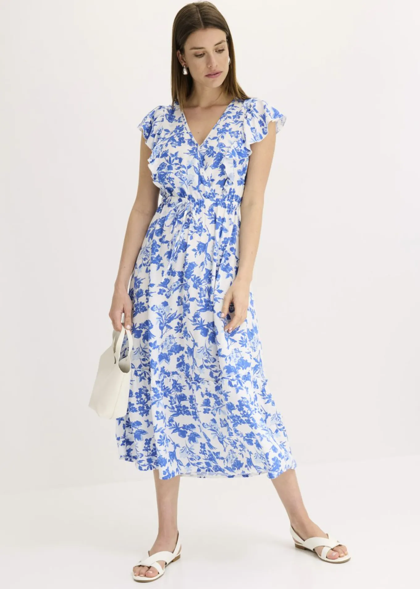 Vestido midi de viscosa fluida