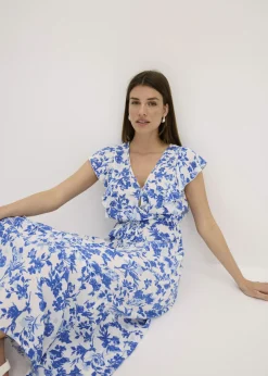 Vestido midi de viscosa fluida