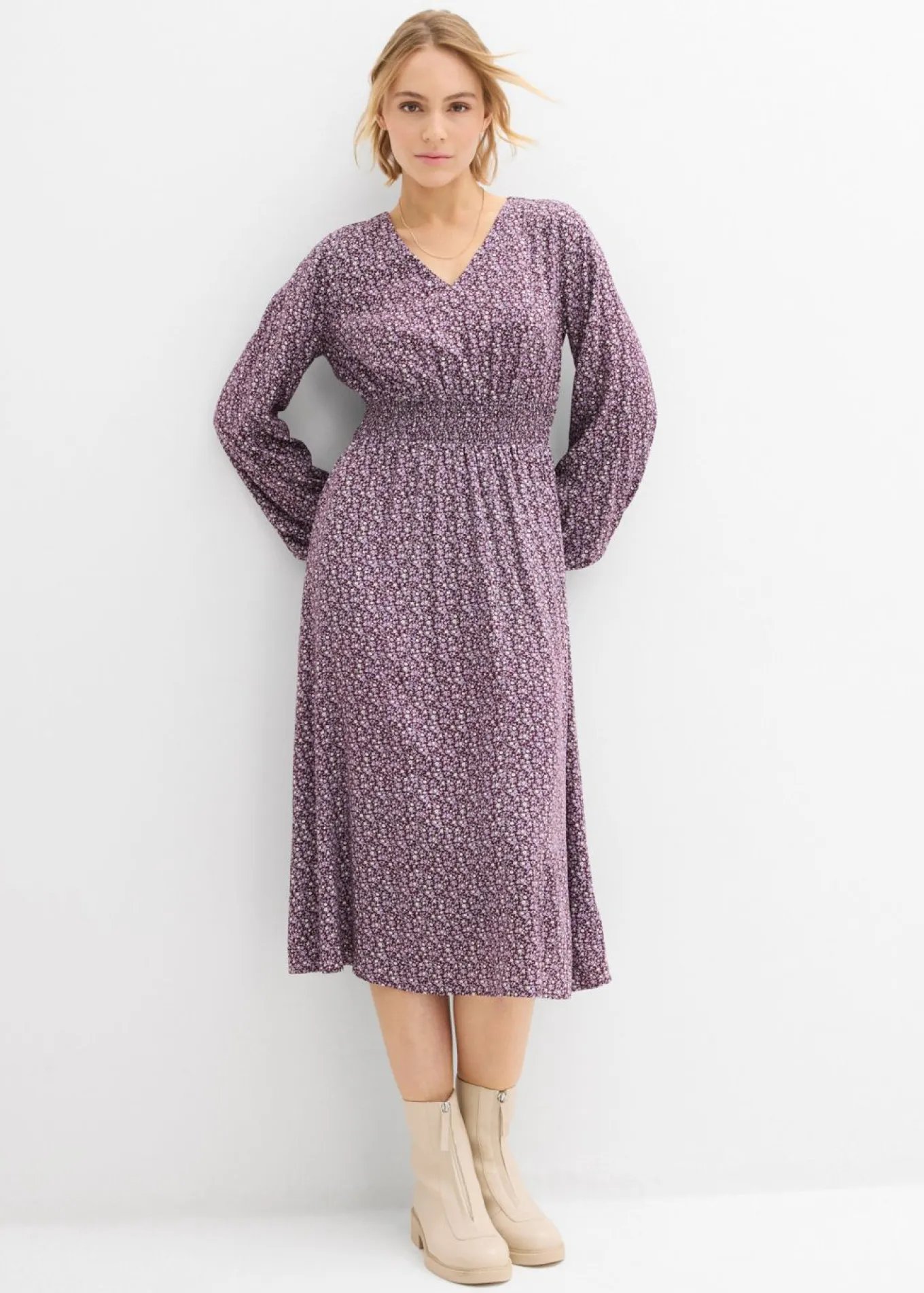 Vestido midi de viscosa fluida