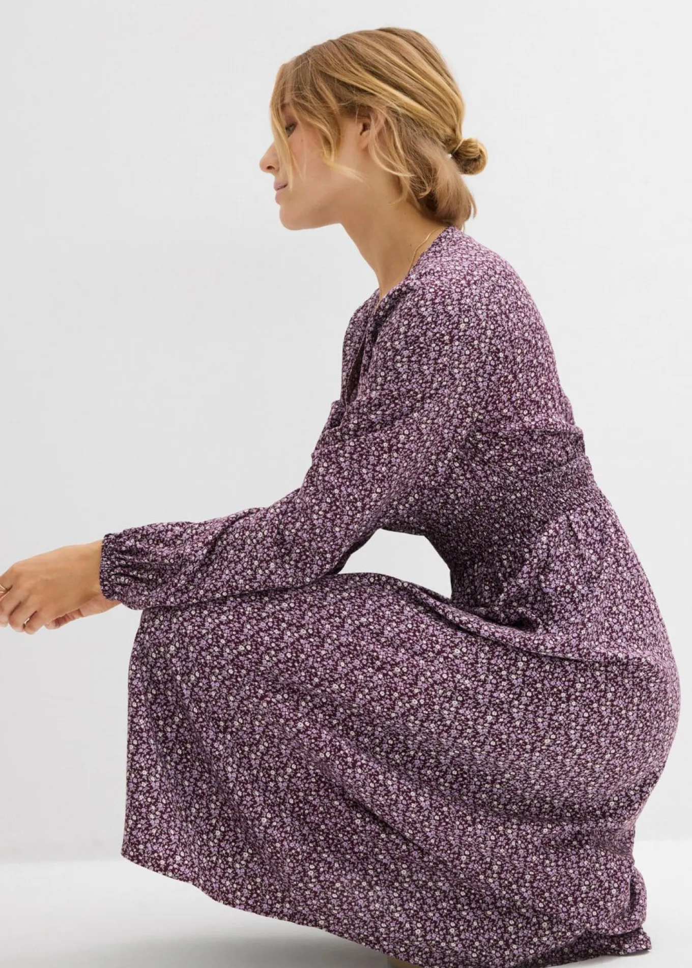 Vestido midi de viscosa fluida