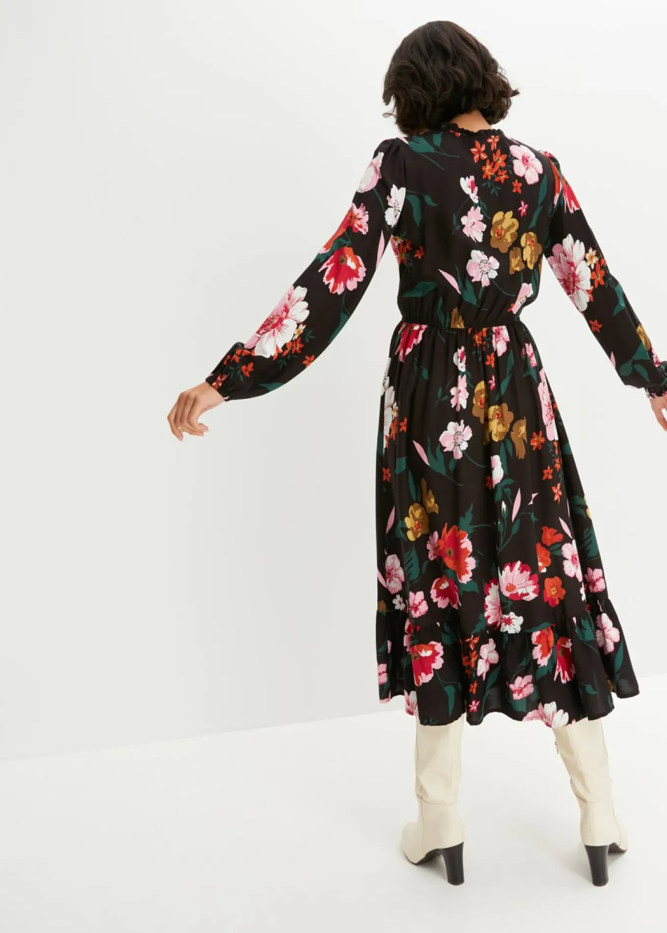 Vestido midi de viscosa fluida