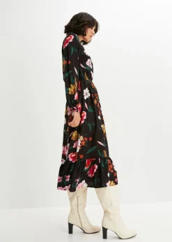 Vestido midi de viscosa fluida