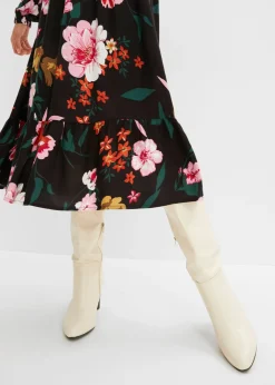 Vestido midi de viscosa fluida