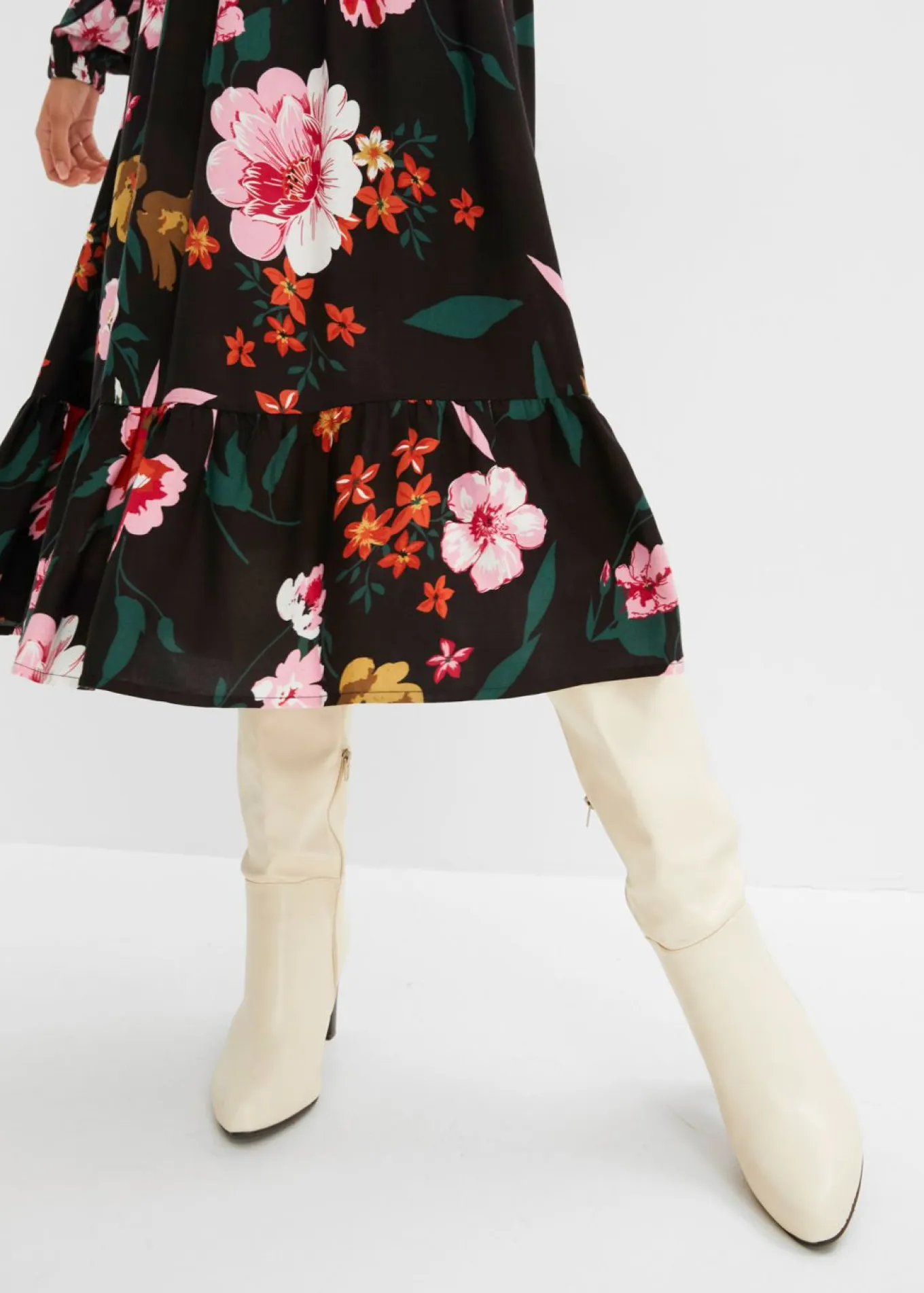 Vestido midi de viscosa fluida
