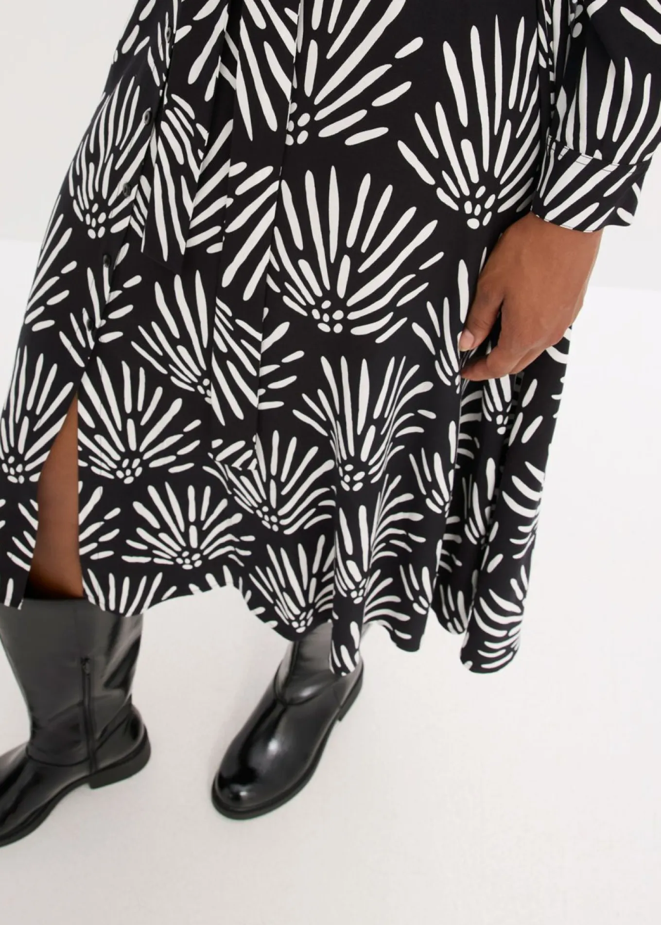 Vestido midi de viscosa fluida