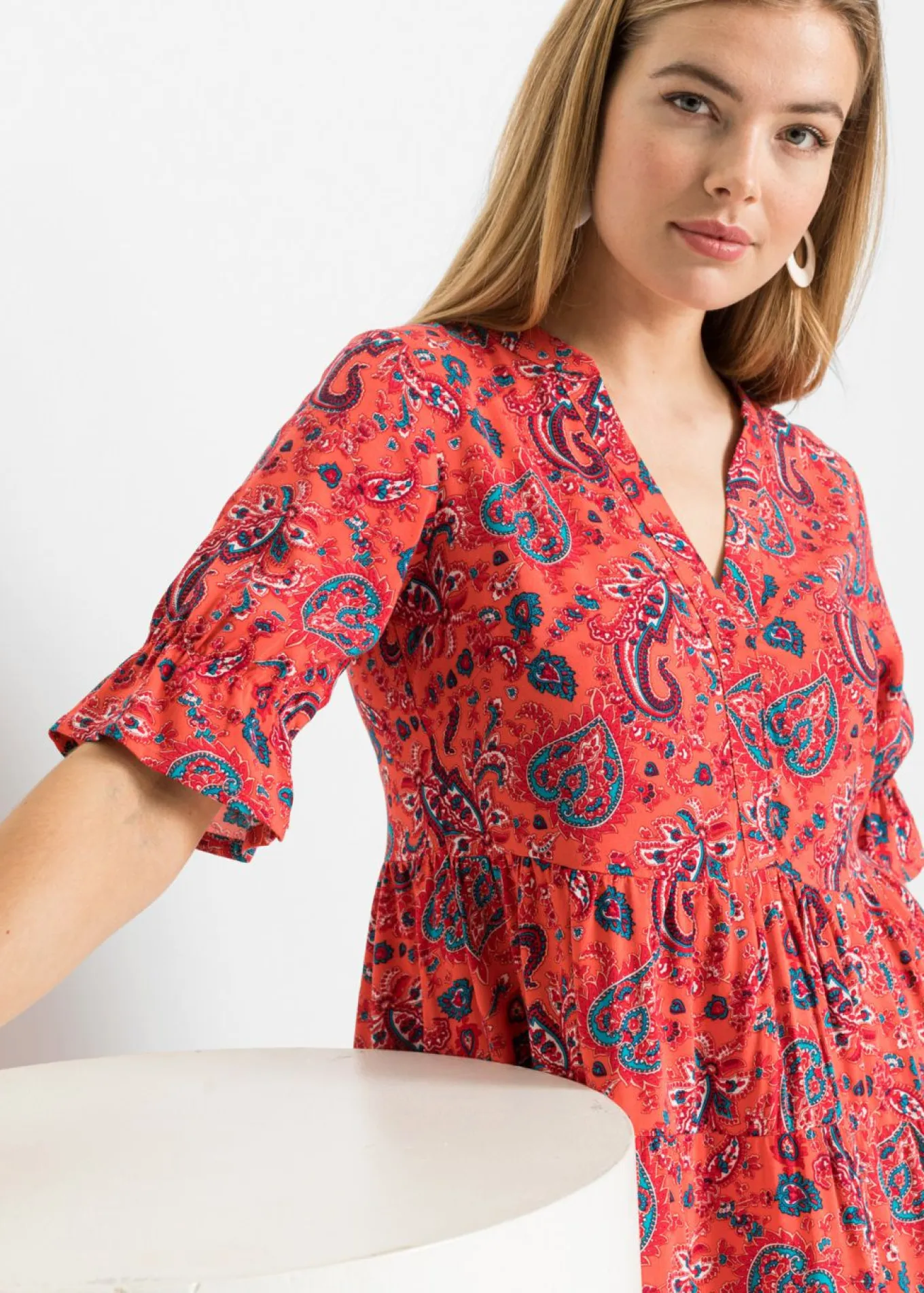 Vestido midi de viscosa pura