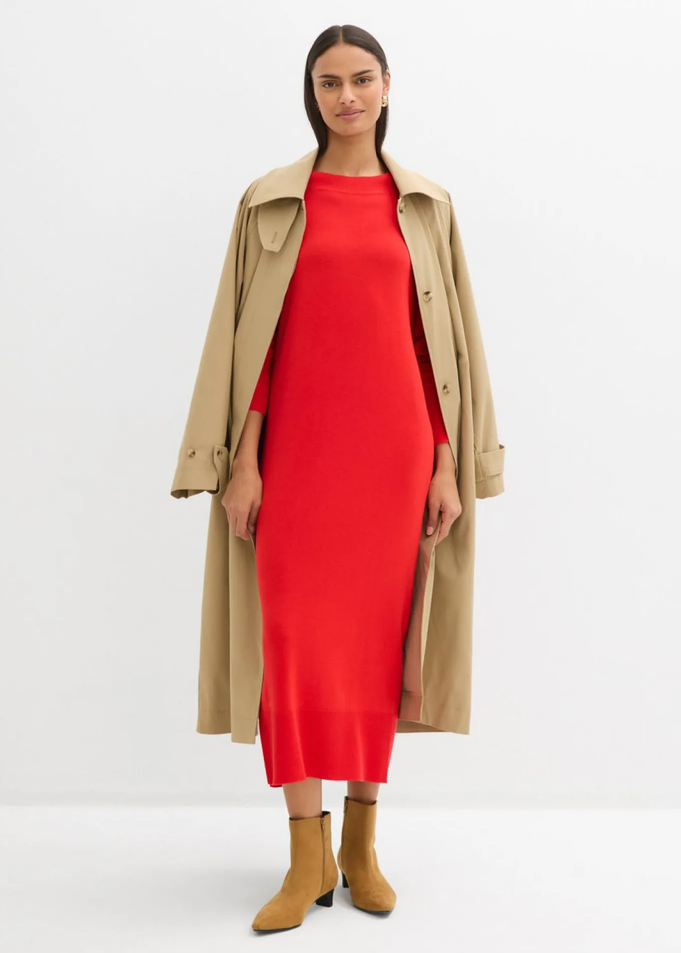Vestido midi holgado de mezcla de viscosa