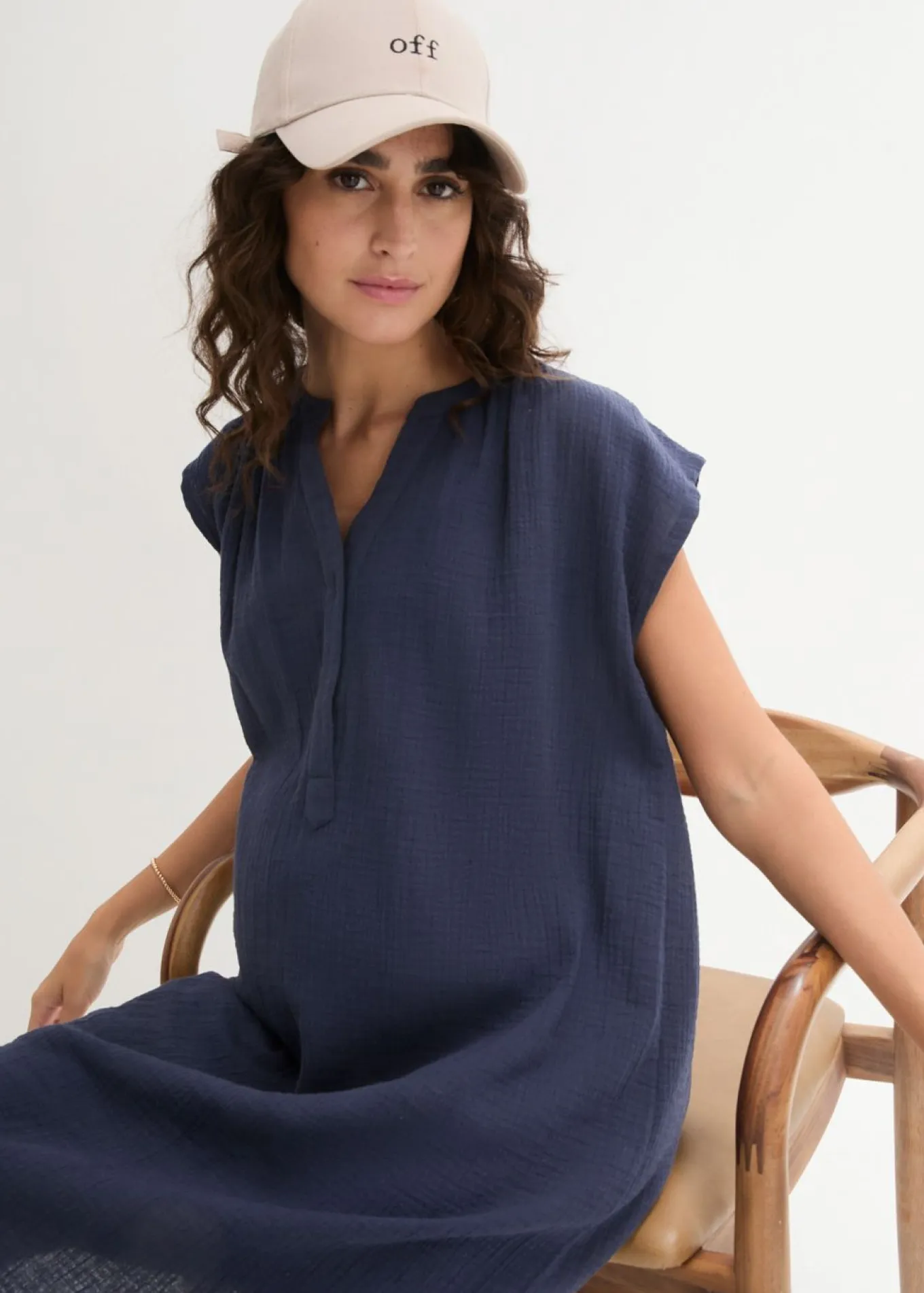 Vestido premamá/de lactancia 2 en 1 de muselina de algodón