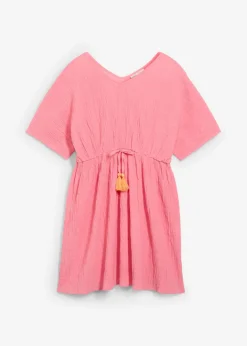 Vestido tipo caftán de tejido arrugado estructurado