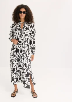 Vestido tipo caftán de viscosa fluida