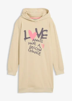 Vestido tipo sudadera con capucha de algodón orgánico puro