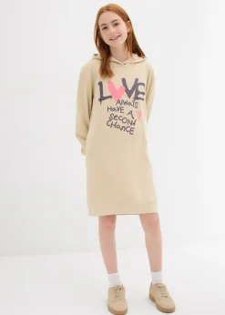 Vestido tipo sudadera con capucha de algodón orgánico puro