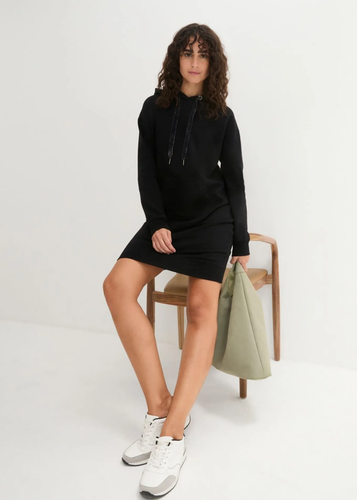 Vestido tipo sudadera de algodón puro