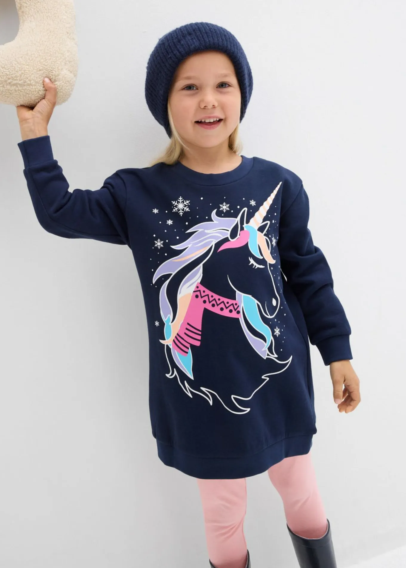 Vestido tipo sudadera de algodón puro