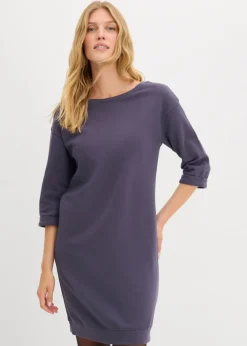 Vestido tipo sudadera, mangas 3/4, interior suave