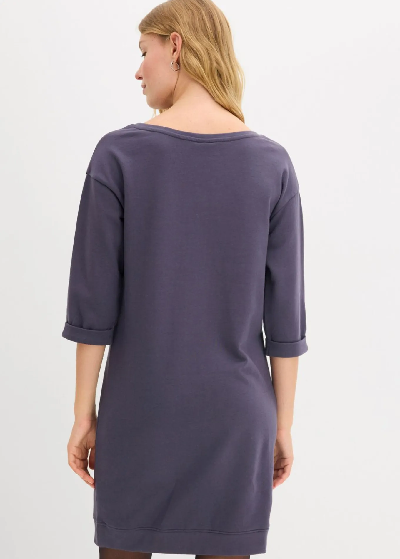 Vestido tipo sudadera, mangas 3/4, interior suave