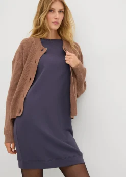 Vestido tipo sudadera, mangas 3/4, interior suave