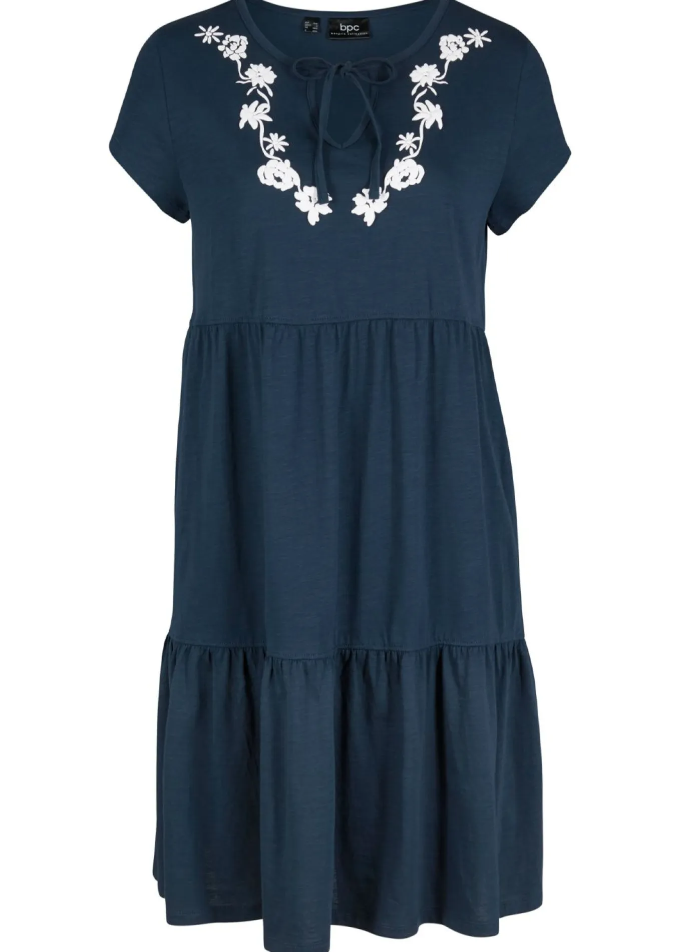Vestido tipo túnica de algodón con manga corta