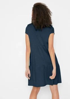 Vestido tipo túnica de algodón con manga corta