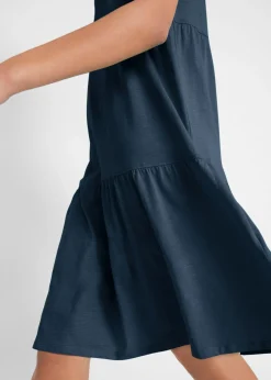 Vestido tipo túnica de algodón con manga corta