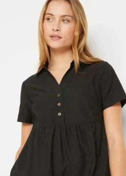 Vestido tipo túnica de algodón puro con bordado calado