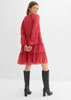 Vestido tipo túnica de gasa estructurada