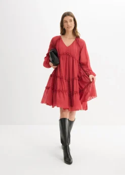Vestido tipo túnica de gasa estructurada