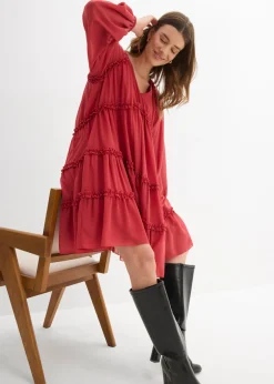 Vestido tipo túnica de gasa estructurada