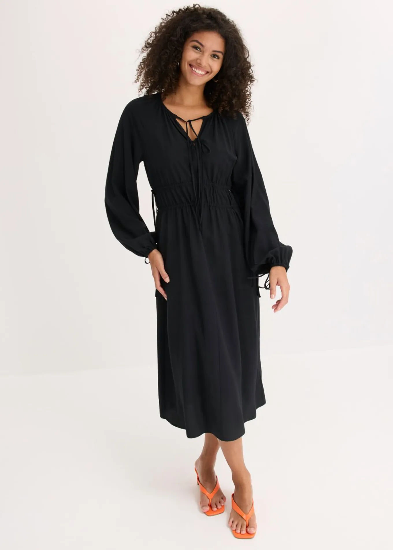 Vestido tipo túnica de mezcla de viscosa fluida