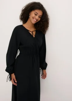 Vestido tipo túnica de mezcla de viscosa fluida