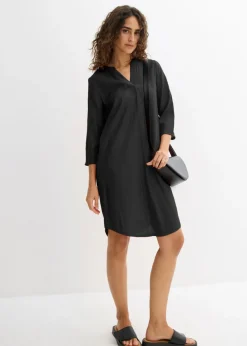 Vestido tipo túnica de mezcla de viscosa con efecto estructurado