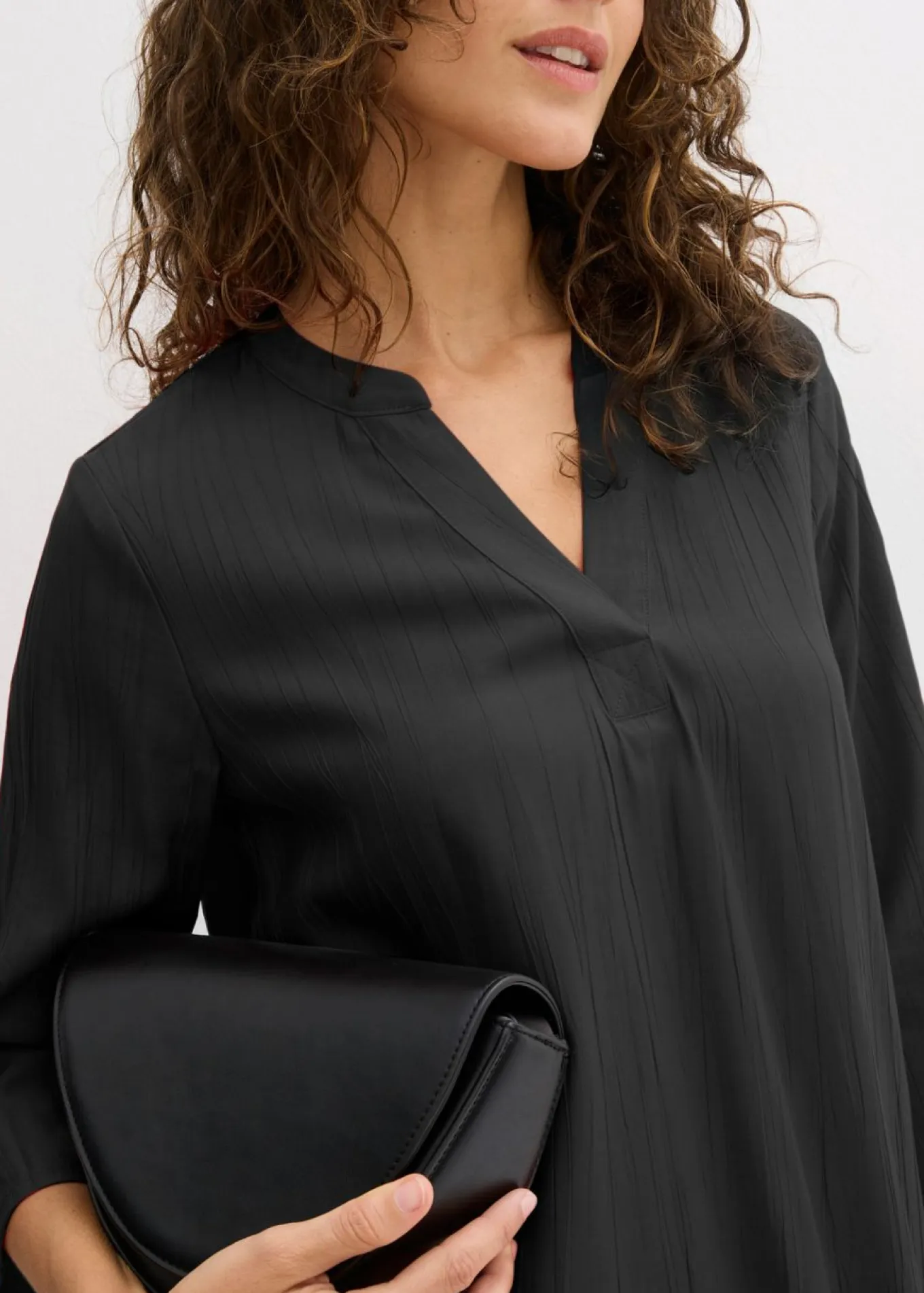 Vestido tipo túnica de mezcla de viscosa con efecto estructurado