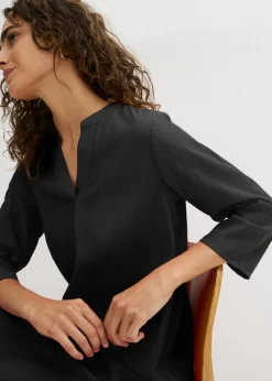 Vestido tipo túnica de mezcla de viscosa con efecto estructurado