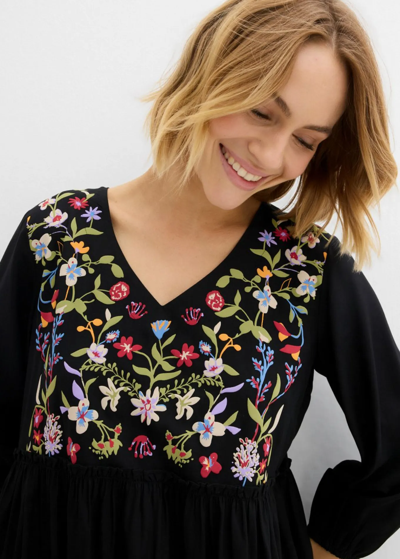 Vestido tipo túnica de viscosa fluida