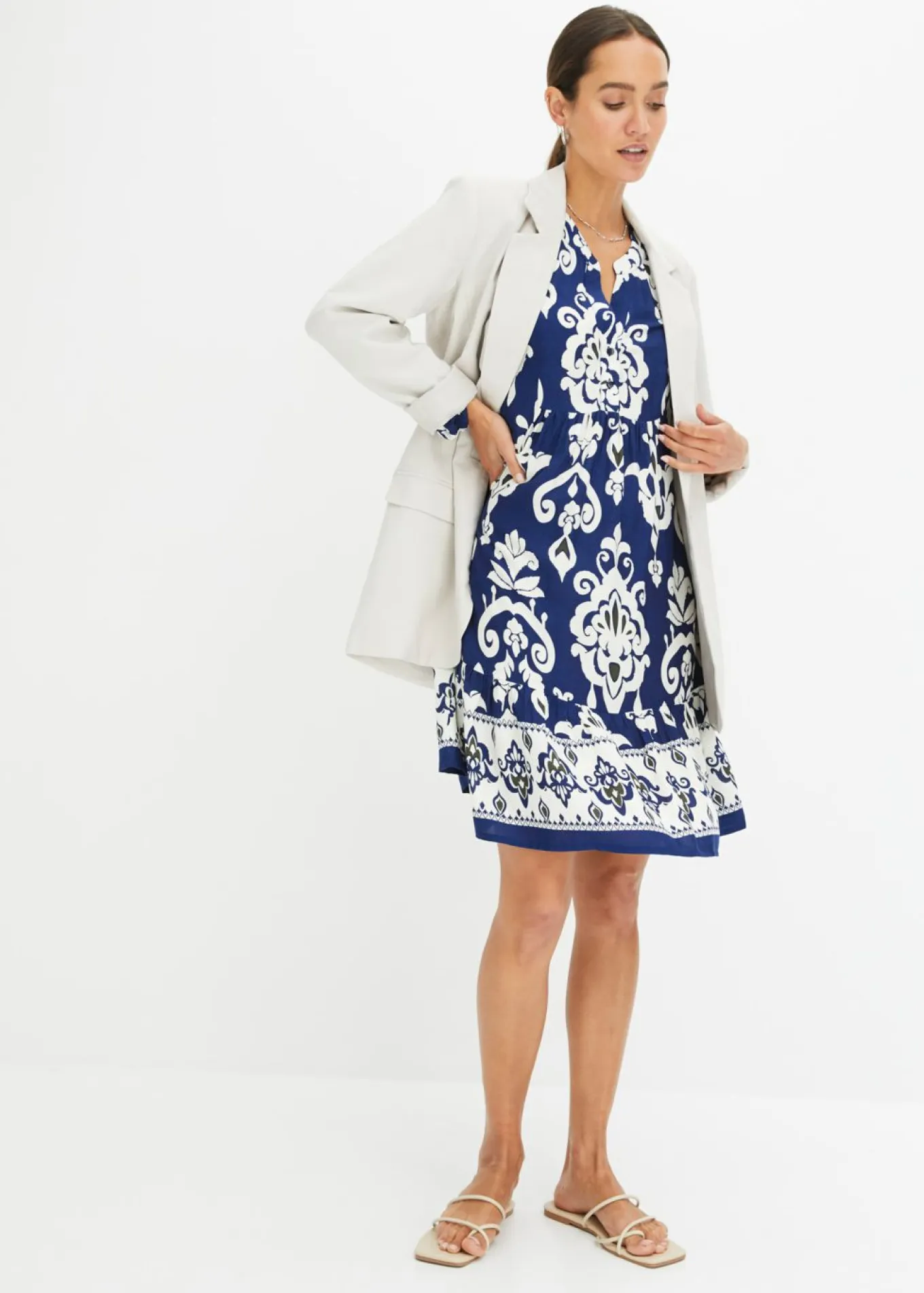 Vestido tipo túnica de viscosa fluida