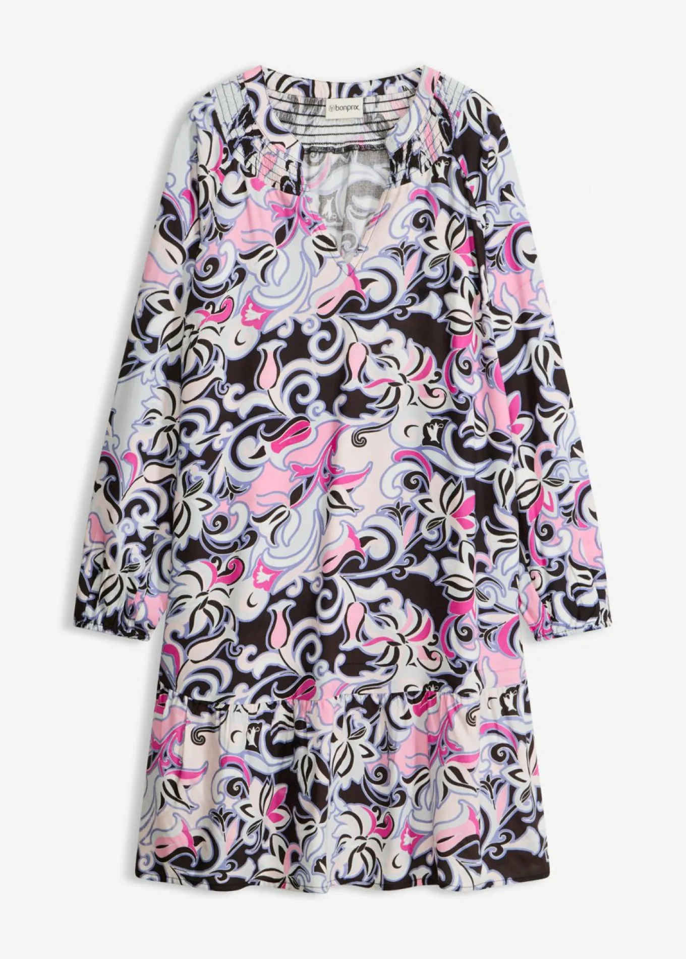 Vestido tipo túnica de viscosa fluida