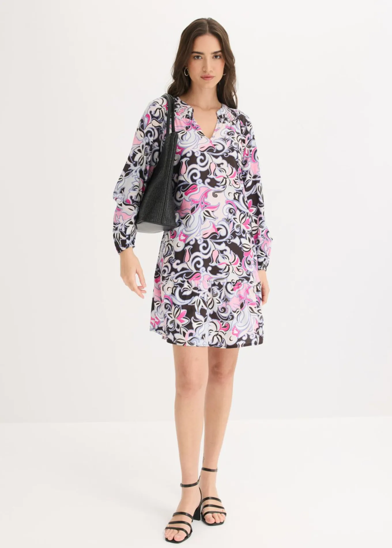 Vestido tipo túnica de viscosa fluida