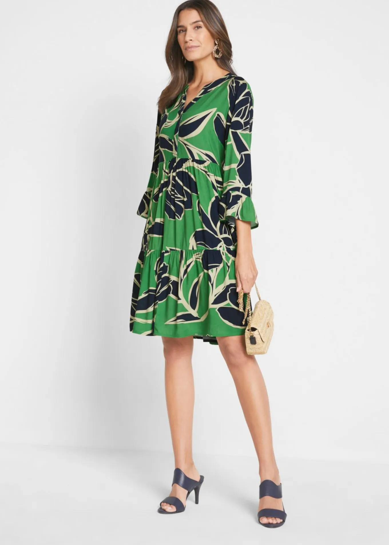 Vestido tipo túnica de viscosa fluida