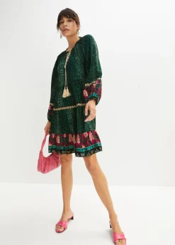 Vestido tipo túnica de viscosa fluida