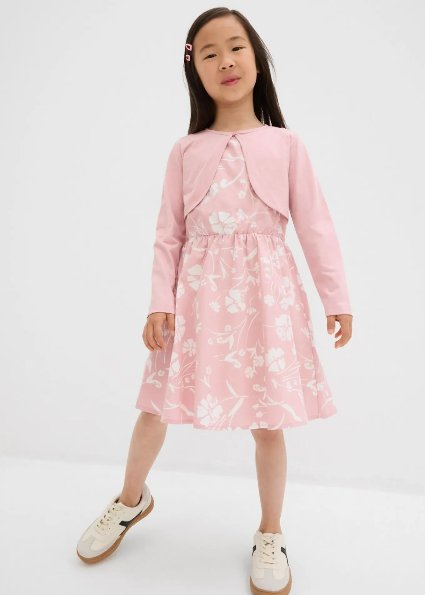 Vestido y bolero de algodón puro (conjunto de 2 piezas)